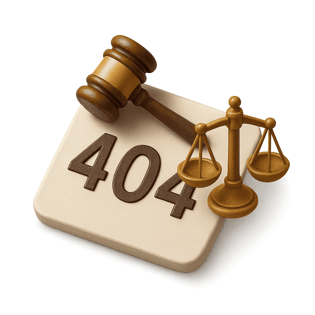 404 Page Not Found - Legal Theme